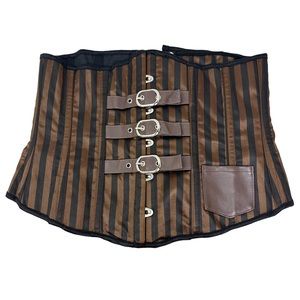 Dracula Clothing Steampunk Striped Buckle Corset